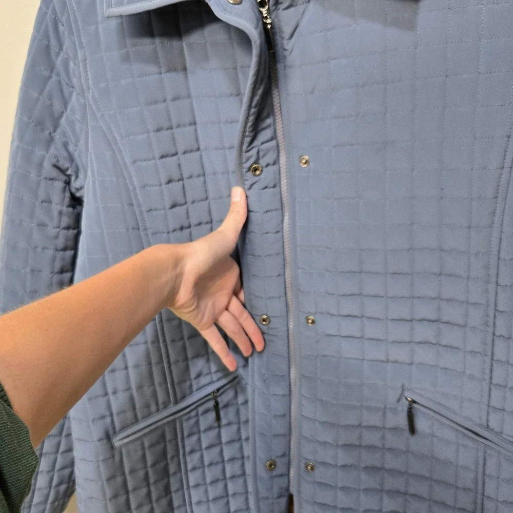 Gallery Quilted Jacket Coat Women Large Blue Barn Hunting Field Country Heritage